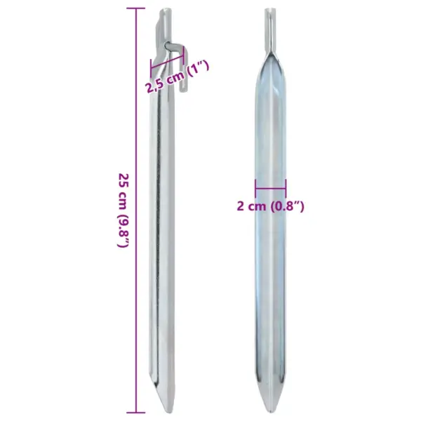 Tsingitud telgivaiad konksuga, 24 tk, 25 cm, hõbedased, Ø 20 mm – 6