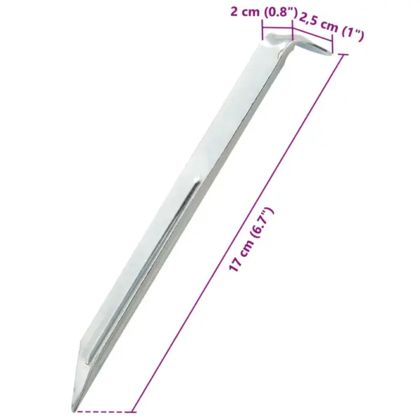 Telgivaiad tsingitud terasest, 24 tk, 17 cm, Ø20 mm, hõbedane – 7
