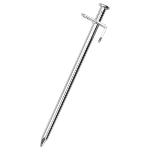 Tsingitud terasest telgivaiad konksu ja aasaga, 24 tk, 19,5 cm, 8 mm, hõbedane - 2