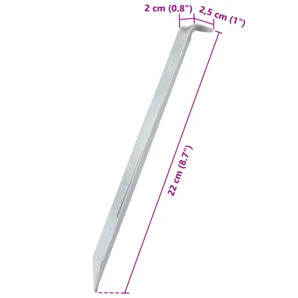 Tsingitud terasest telgivaiad, 24 tk, 22 cm, Ø20 mm, hõbedased - 7