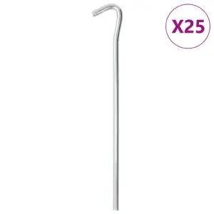 Telgivaiad tsingitud terasest, 25 tk, 23 cm, Ø 7 mm, hõbedased