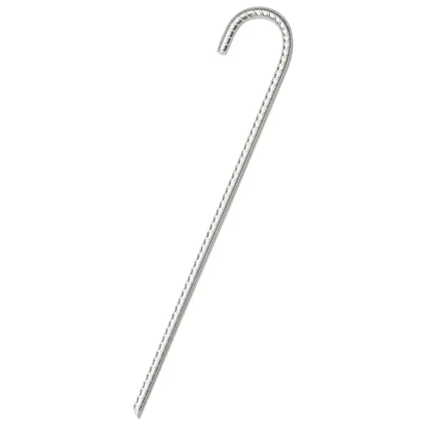 Tsingitud terasest telgivaiad konksuga, 12 tk, 37 cm, Ø10 mm – 2