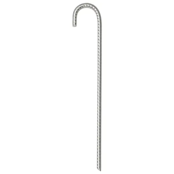 Tsingitud terasest telgivaiad konksuga, 12 tk, 37 cm, Ø10 mm – 3