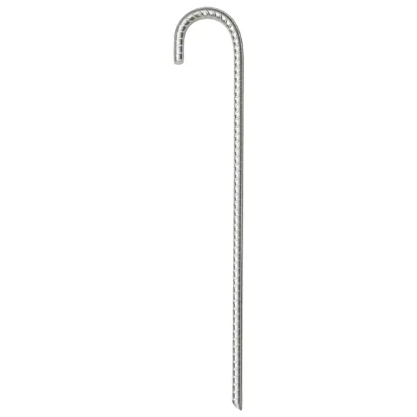 Tsingitud terasest keermestatud telgivaiad konksuga, 37 cm, Ø10 mm, 6 tk - 3