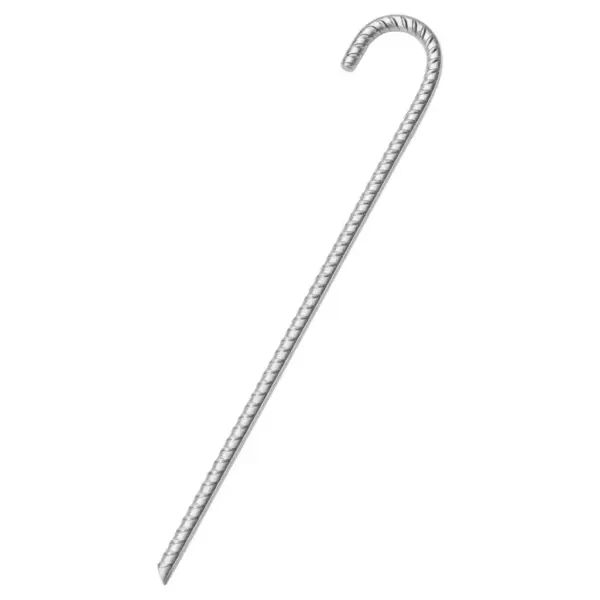 Tsingitud terasest telgivaiad konksuga, 6 tk, 41,5 cm Ø12 mm - 2