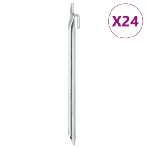 Telgivaiad konksuga, 24 tk, 29,5 cm, tsingitud teras, hõbedane