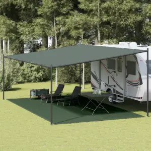 Telgimatt telgi ja haagissuvila varikatuse alla, tumeroheline HDPE, 400 x 700 cm