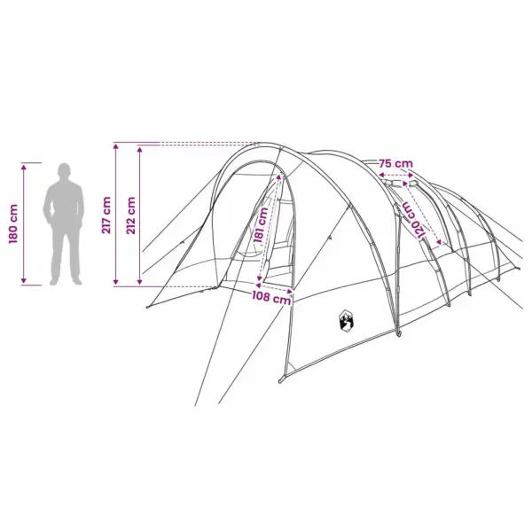 Ruumikas tunnelitelk, sinine, 560 x 395 x 212 cm, 185T polüester PU-kattega – 12