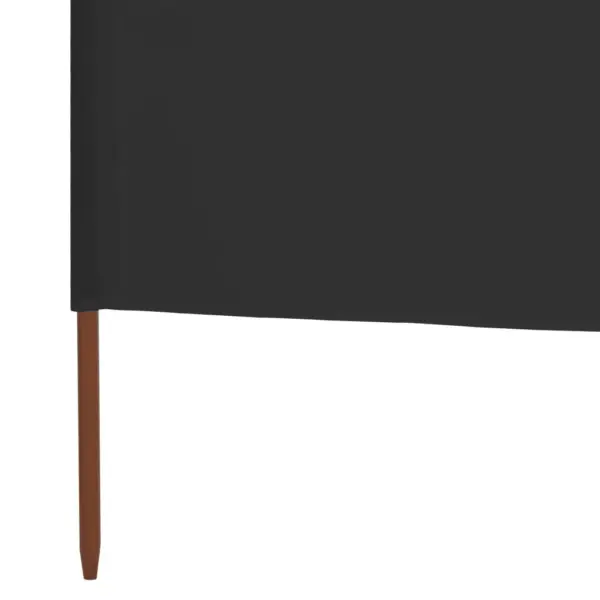 Tuulekaitse sein 3 paneeliga, antratsiithall mittekootud kangas, 400 x 80 cm, puidust postidega - 5