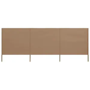 Kolmest paneelist tuulekaitse sein mittekootud kangast, pruunikashall, 400 x 160 cm