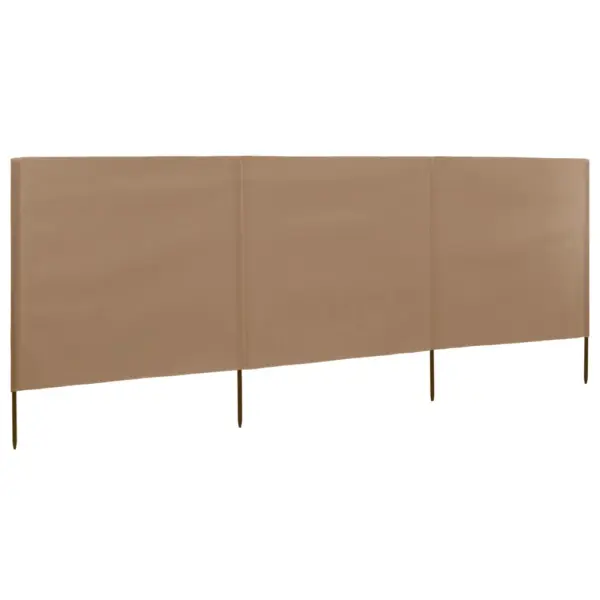 Kolmest paneelist tuulekaitse sein mittekootud kangast, pruunikashall, 400 x 160 cm - 2