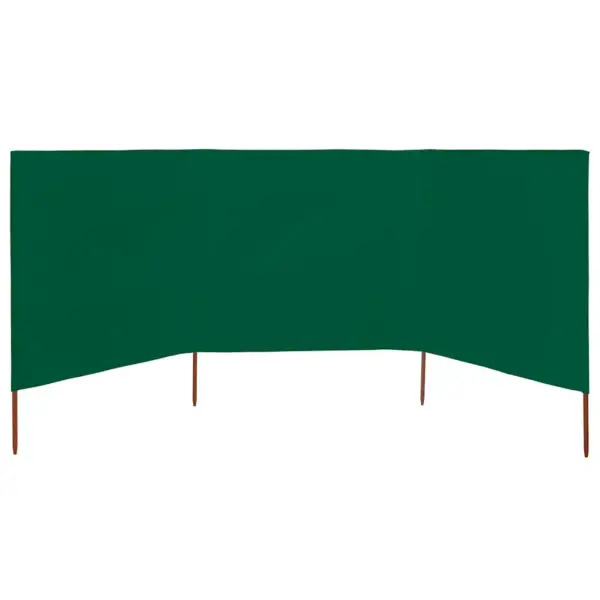 Roheline tuulekaitse sein 3 paneeliga, mittekootud kangas, 400 x 80 cm - 3