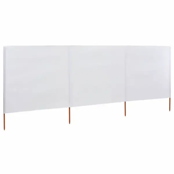 Tuulekaitse sein 3 paneeliga, mittekootud kangas, valge, 400 x 80 cm - 2