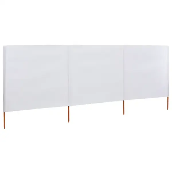 Tuulekaitse sein 3 paneelist, mittekootud kangas ja puitpostid, liivabeež, 400 x 160 cm - 2
