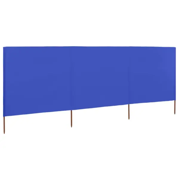 Tuulekaitse sein 3 paneelist, taevasinine mittekootud kangas, 400 x 80 cm - 2