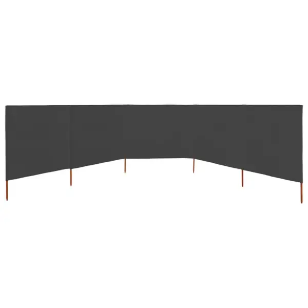 Tuulekaitse sein 5 paneeliga, antratsiithall kangas, 600 x 160 cm - 3