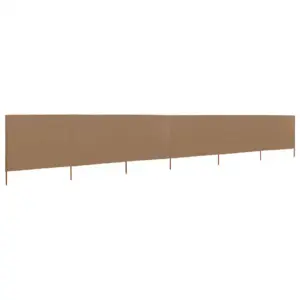Tuulekaitse sein 6 paneelist, mittekootud kangas, hallikaspruun, 800 x 80 cm