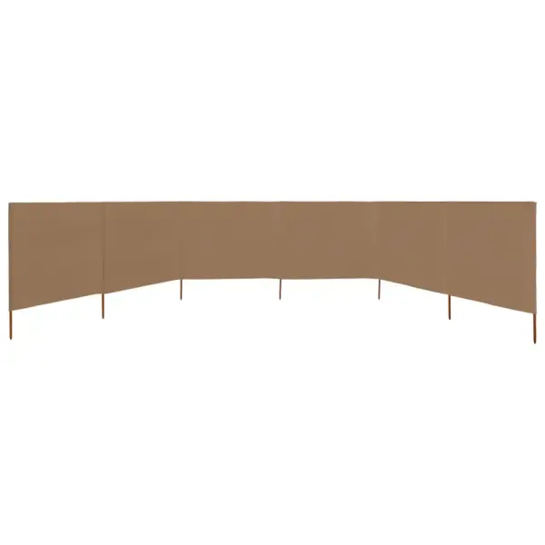 Tuulekaitse sein 6 paneelist, mittekootud kangas, hallikaspruun, 800 x 80 cm - 3
