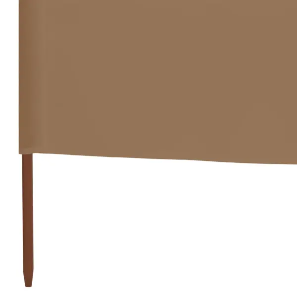 Tuulekaitse sein 6 paneelist, mittekootud kangas, hallikaspruun, 800 x 80 cm - 5