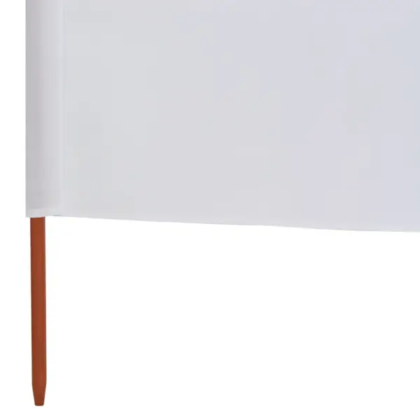 Tuulekaitse sein 6 paneelist, liivabeež mittekootud kangas ja puidust postid, 800 x 120 cm - 5
