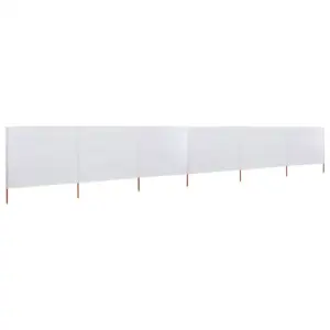 Tuulekaitse sein 6 paneelist, valge kangas, puidust postidega, 800 x 80 cm