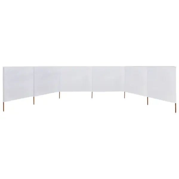 Tuulekaitse sein 6 paneelist, valge kangas, puidust postidega, 800 x 80 cm - 3
