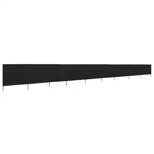 Tuulekaitse sein 9 paneelist, must mittekootud kangas, puitpostid, 1200 x 160 cm, 10 posti - 2