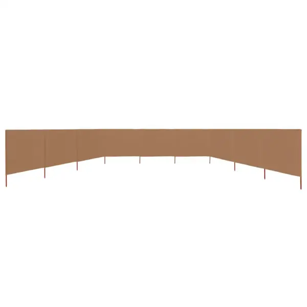 Tuulekaitse sein 9 paneeliga, pruunikashall mittekootud kangas, 1200 x 160 cm - 3
