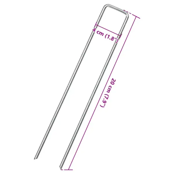 U-kujulised maavaiad, 25 tk, tsingitud teras, 20 x 4 cm, hõbedane - 5