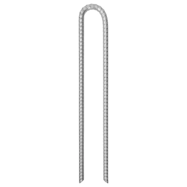 U-kujulised telgivaiad, tsingitud teras, 12 tk, 41,5 cm, Ø12 mm - 2