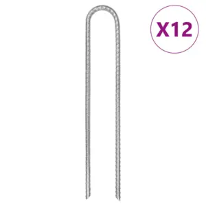 U-kujulised telgivaiad, 12 tk, tsingitud teras, 30 cm, Ø7 mm, hõbedane