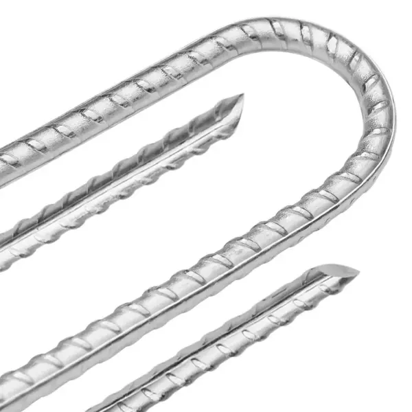U-kujulised keermestatud telgivaiad, 6 tk, 37 cm, Ø10 mm, tsingitud teras - 4