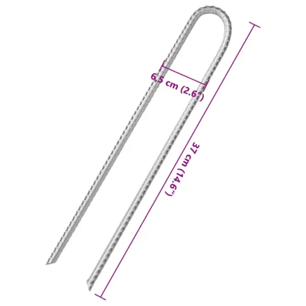 U-kujulised telgivaiad, tsingitud teras, 37 cm, Ø10 mm, 12 tk - 5