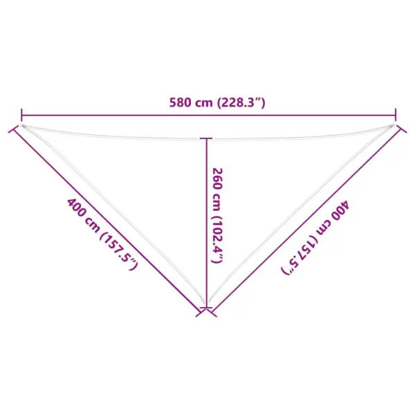 UV-kindel kolmnurkne päikesepuri, kollane-valge, 4 x 4 x 5,8 m – 10