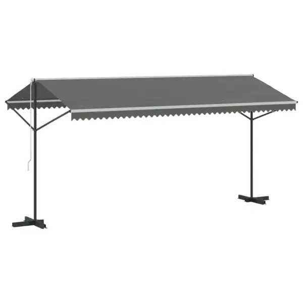 Vabaltseisev terrassivarikatus reguleeritava varjuga, hall, 5 x 3 m, PU-kattega polüester – 2
