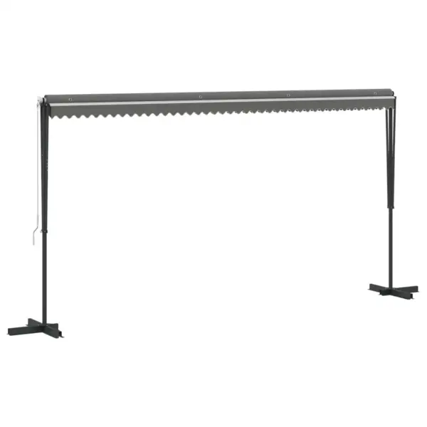 Vabaltseisev terrassivarikatus reguleeritava varjuga, hall, 5 x 3 m, PU-kattega polüester – 3