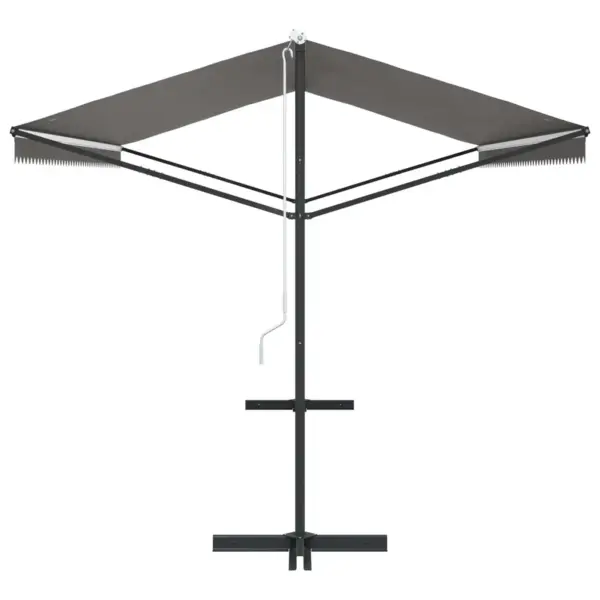 Vabaltseisev terrassivarikatus reguleeritava varjuga, hall, 5 x 3 m, PU-kattega polüester – 5