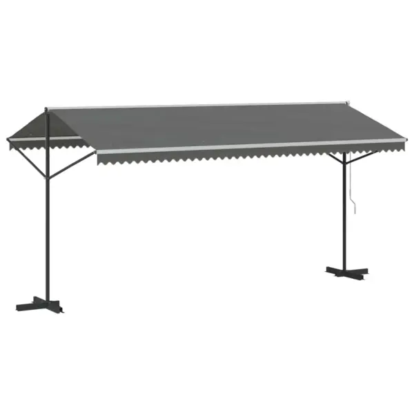Vabaltseisev terrassivarikatus reguleeritava varjuga, hall, 5 x 3 m, PU-kattega polüester – 6