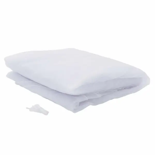 Valge sääsevõrk voodile, 3 tk, polüester, Ø56 x 220 cm, 156 silma – 5