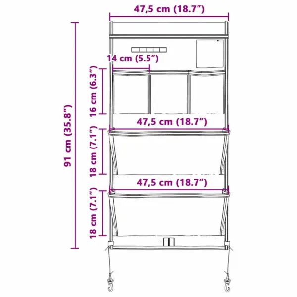 Välihoiukott matkavarustusele, must-sinine Oxford, 91 x 47,5 cm - 11