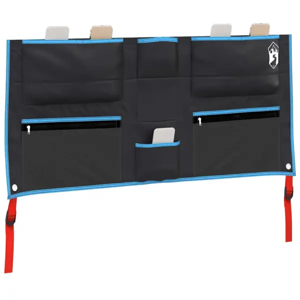 Riputatav väline hoiukott taskutega, must-sinine Oxford-kangas, 98 x 47 cm – 3