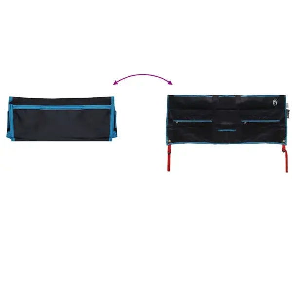 Riputatav väline hoiukott taskutega, must-sinine Oxford-kangas, 98 x 47 cm – 9