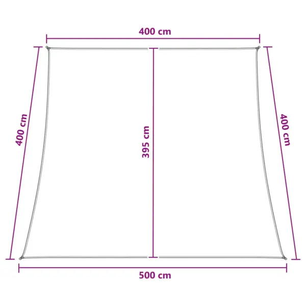 Ristkülikukujuline varjupuri terrassile, antratsiit ja valge HDPE, 5 x 4 m – 8
