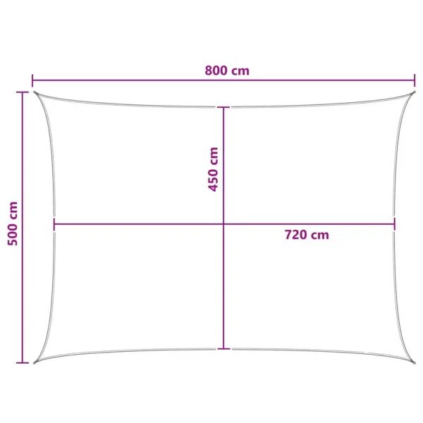 Ristkülikukujuline varjupuri terrassile, helehall-valge, HDPE, 5 x 8 m – 8