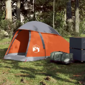 Veekindel matkatelk 1 inimesele, kuppel, hall ja oranž, 130 x 250 x 97 cm
