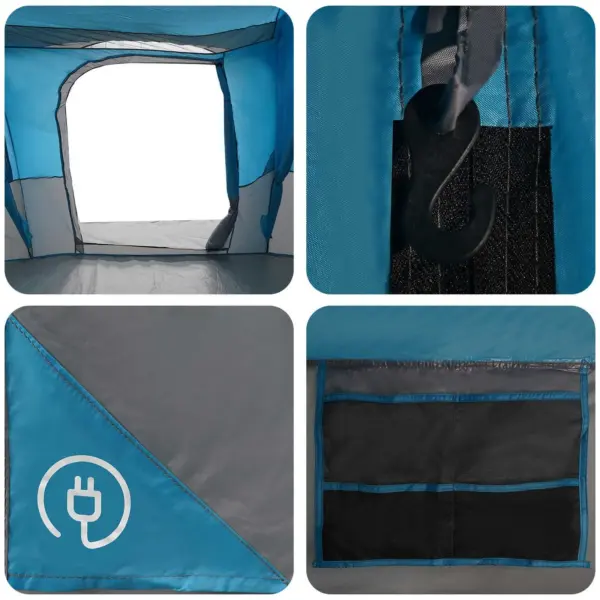 Veekindel tunnel-peretelk vihmakattega, sinine, 18-kohaline, 640 x 435 x 228 cm – 10