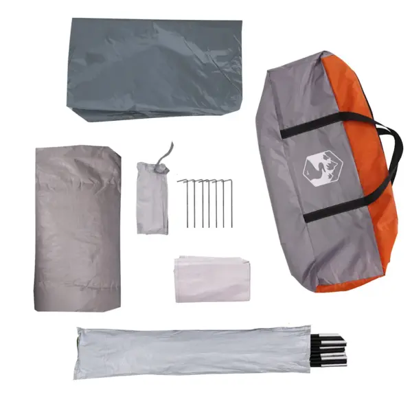 Veekindel 2 inimese kuppeltelk, oranž matkatelk, 215 x 150 x 127 cm – 13
