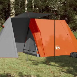 Veekindel A-raamiga matkatelk 3 inimesele, hall/oranž, varikatuse ja kandekotiga, 470 x 220 x 170 cm