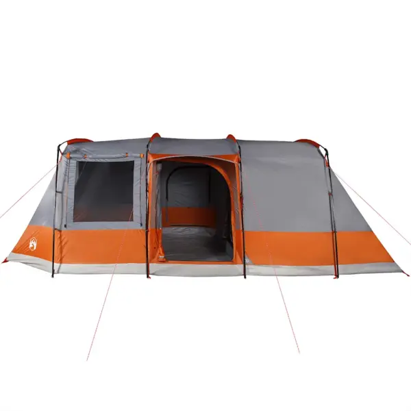 Veekindel tunneltelk varikatusega, 4 inimesele, hall ja oranž, 580 x 320 x 205 cm – 6