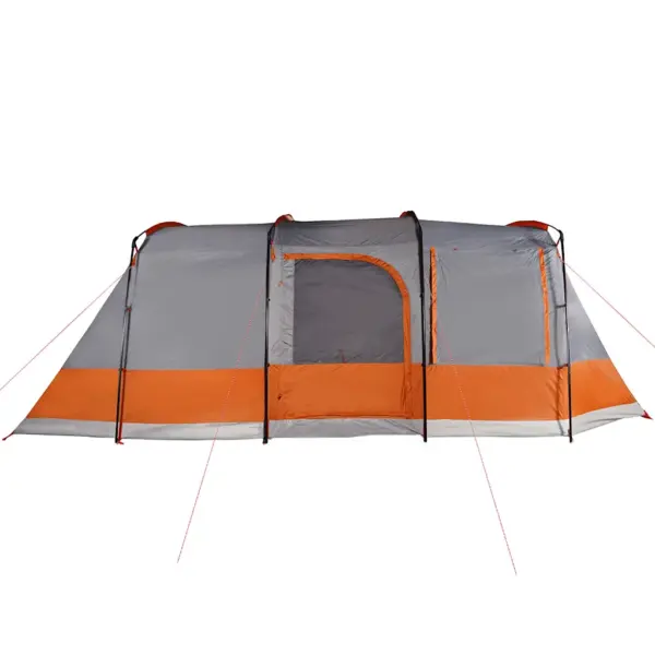 Veekindel tunneltelk varikatusega, 4 inimesele, hall ja oranž, 580 x 320 x 205 cm – 10